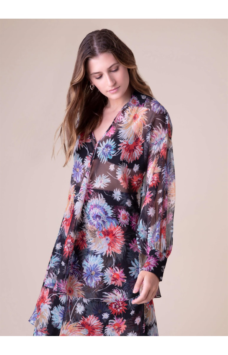 Blusa Flower Power Preto