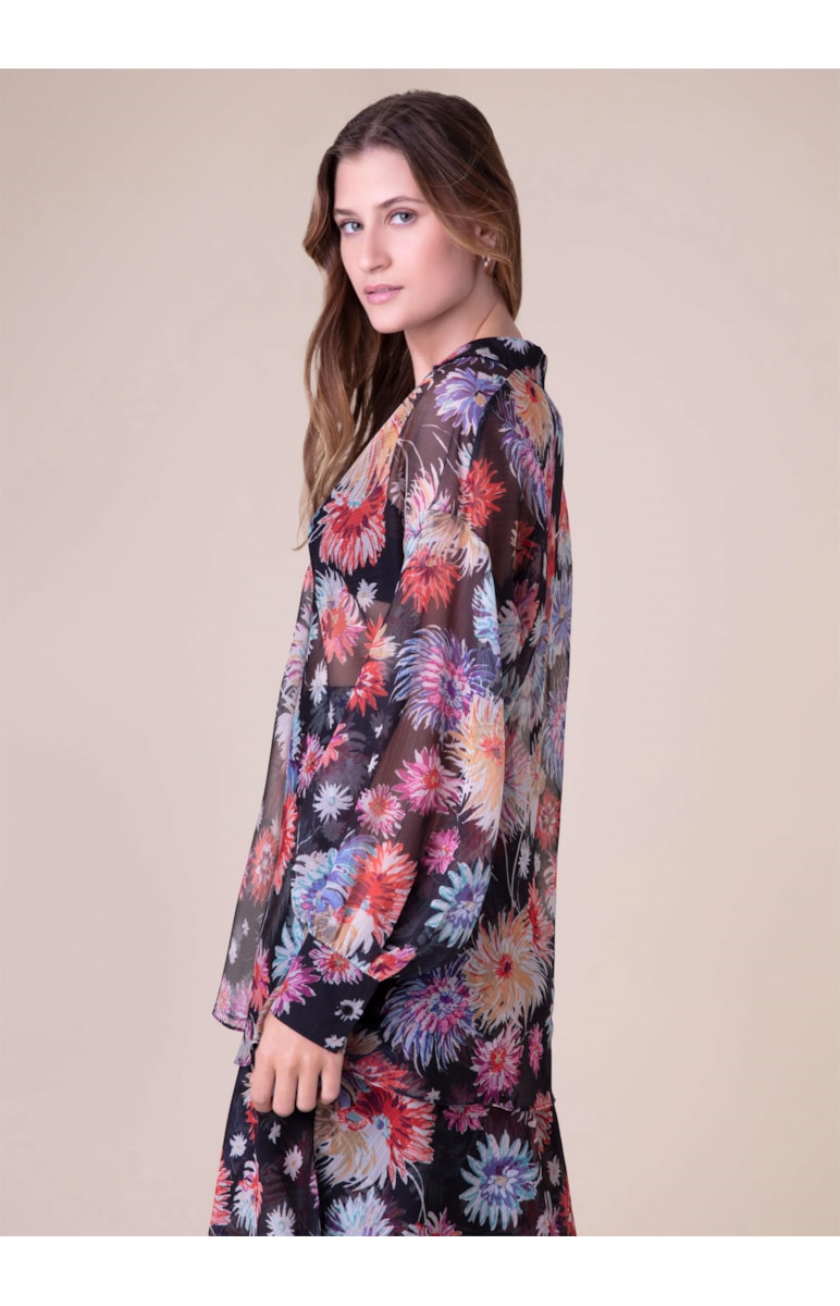 Blusa Flower Power Preto