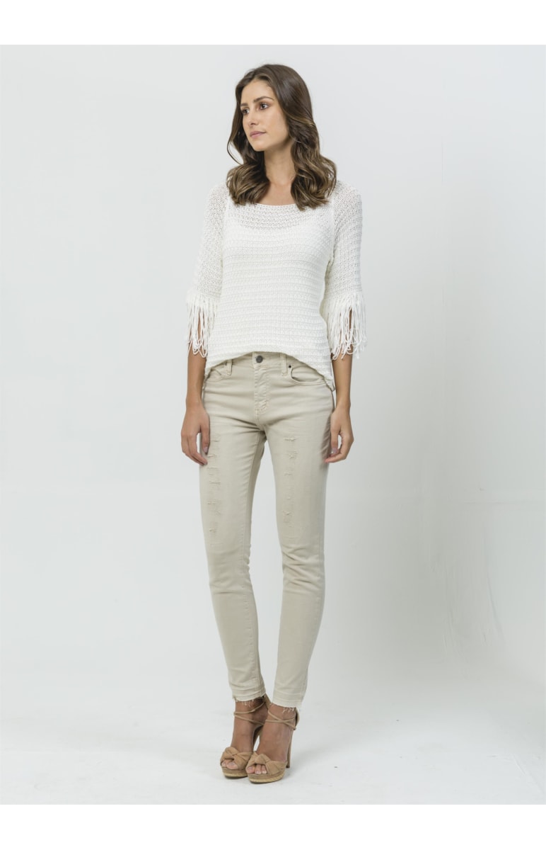 Blusa Franja 7/8 Off White