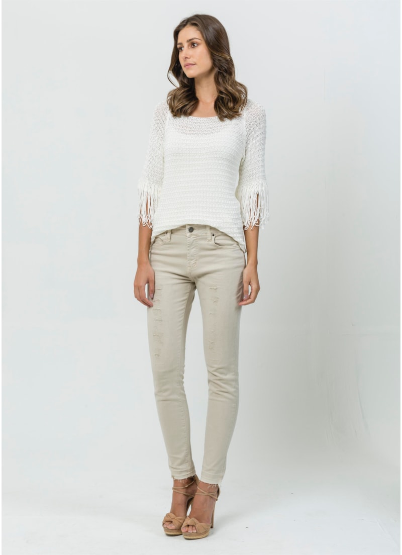 Blusa Franja 7/8 Off White