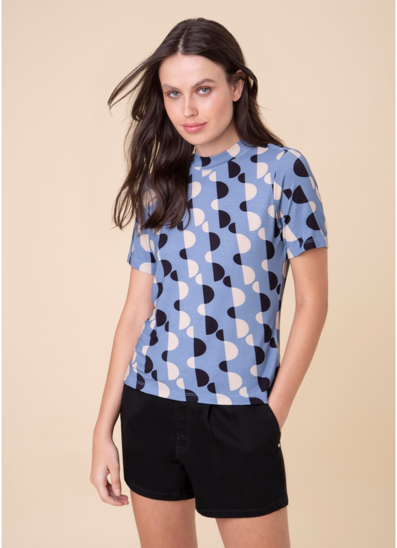 Blusa Gola Alta Mosaico Estampado
