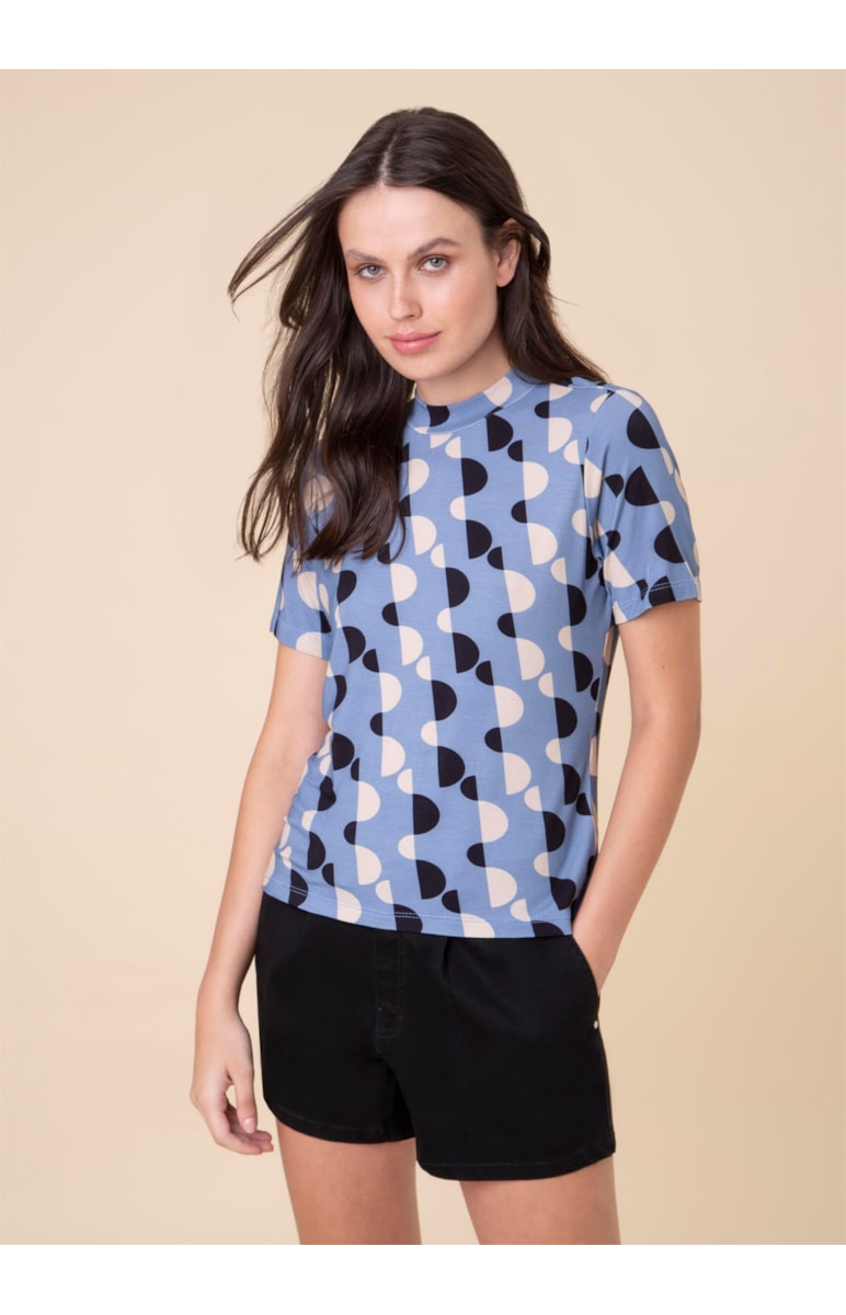 Blusa Gola Alta Mosaico Estampado