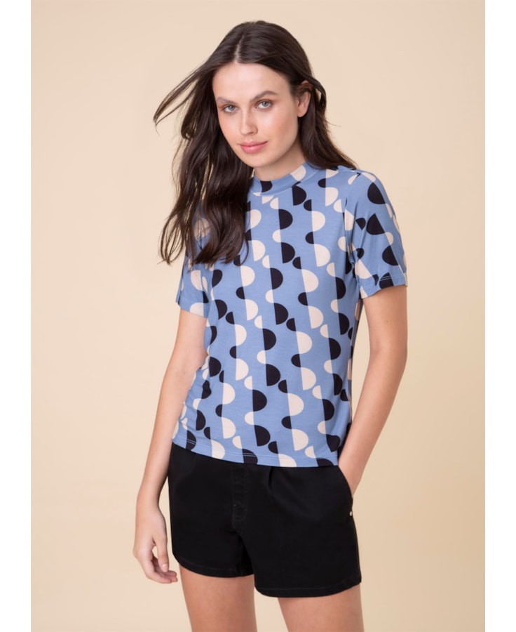 Blusa Gola Alta Mosaico Estampado