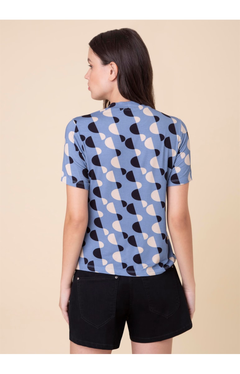 Blusa Gola Alta Mosaico Estampado