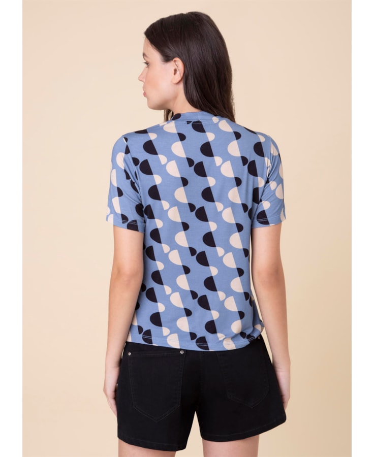 Blusa Gola Alta Mosaico Estampado