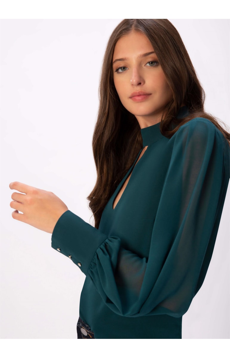 Blusa Gola Alta Verde Escuro
