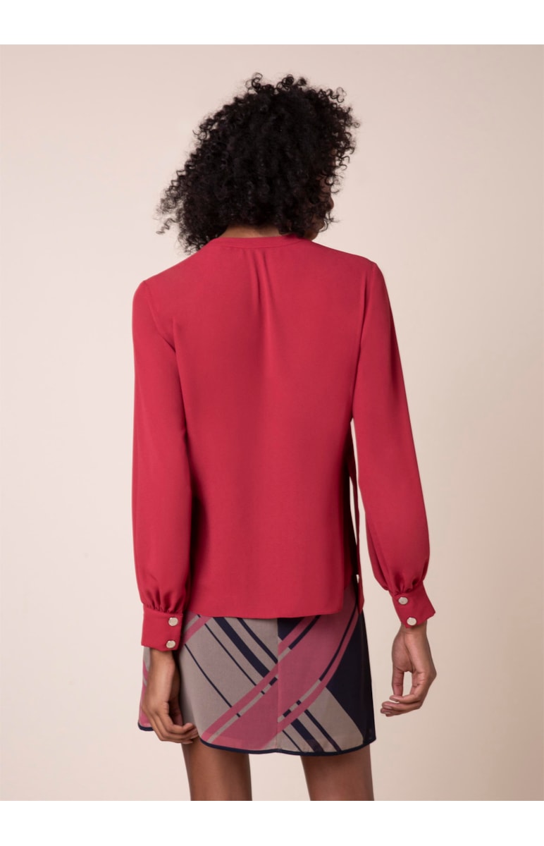 Blusa Gola Franzida Faixa Lateral Vermelho