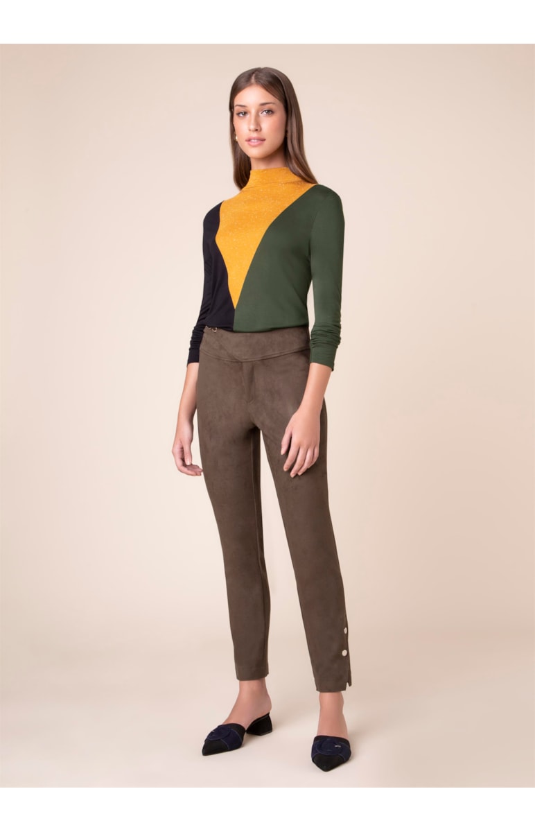 Blusa Gola Tricolor Mostarda