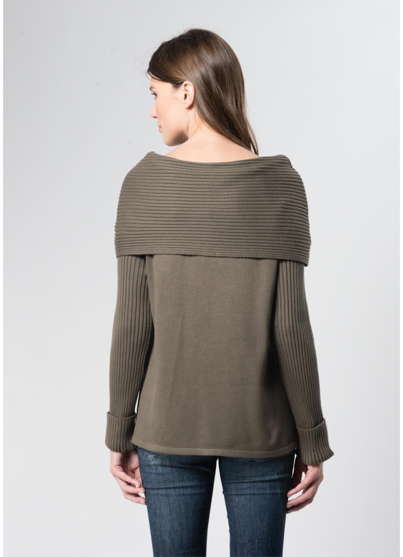 Blusa Gola Virada Ponto Listra Caqui