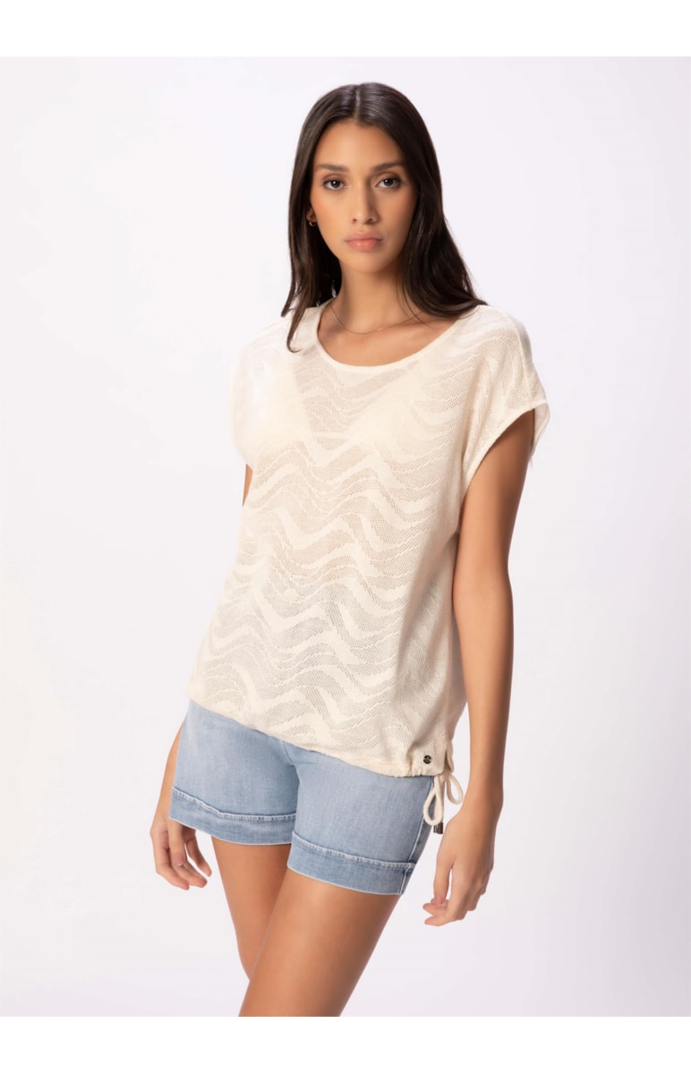 Blusa Jacquard Summer Canaleta Natural