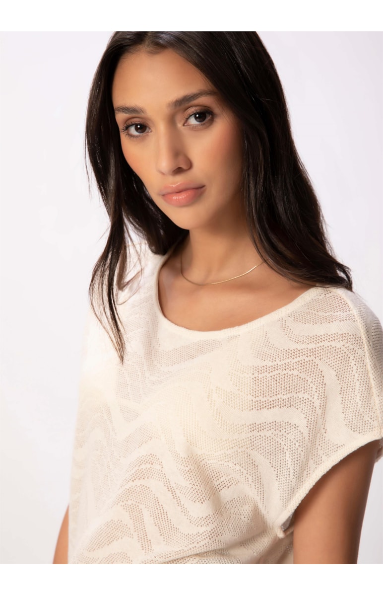 Blusa Jacquard Summer Canaleta Natural