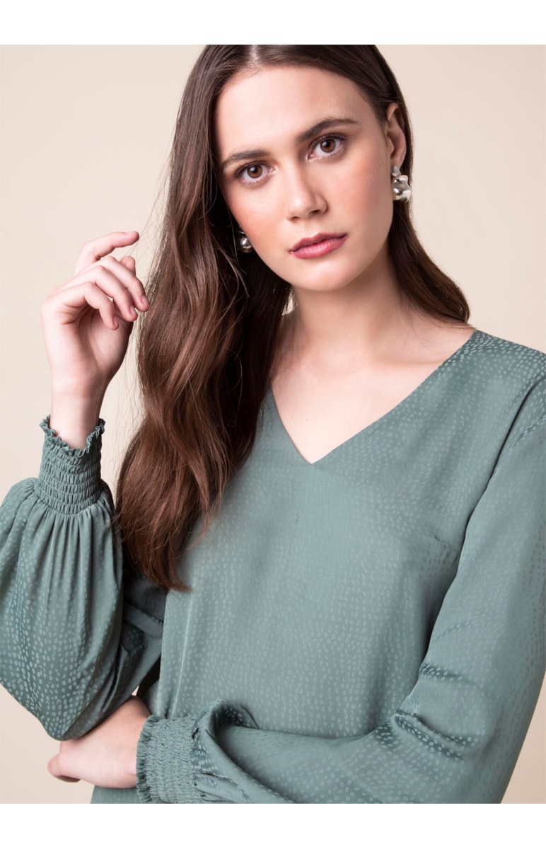Blusa Jacquard Verde Agua