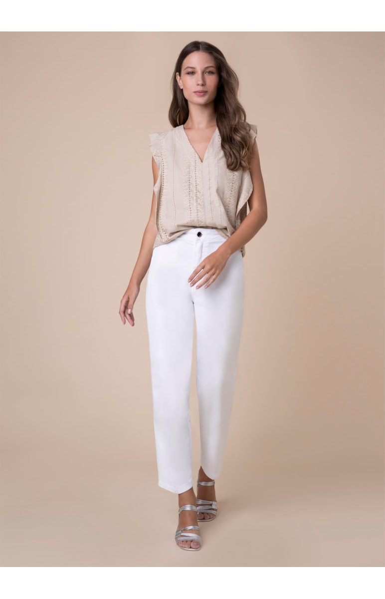 Blusa Laise Babado Bege