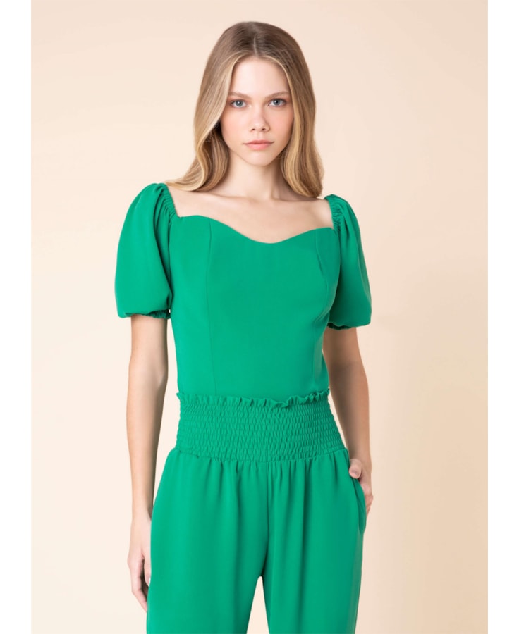 Blusa Lastex Verde Bandeira
