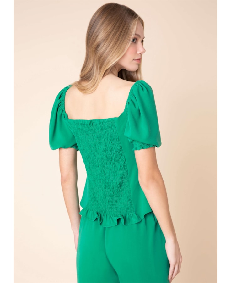 Blusa Lastex Verde Bandeira