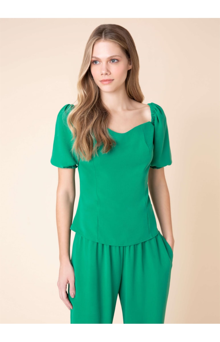 Blusa Lastex Verde Bandeira