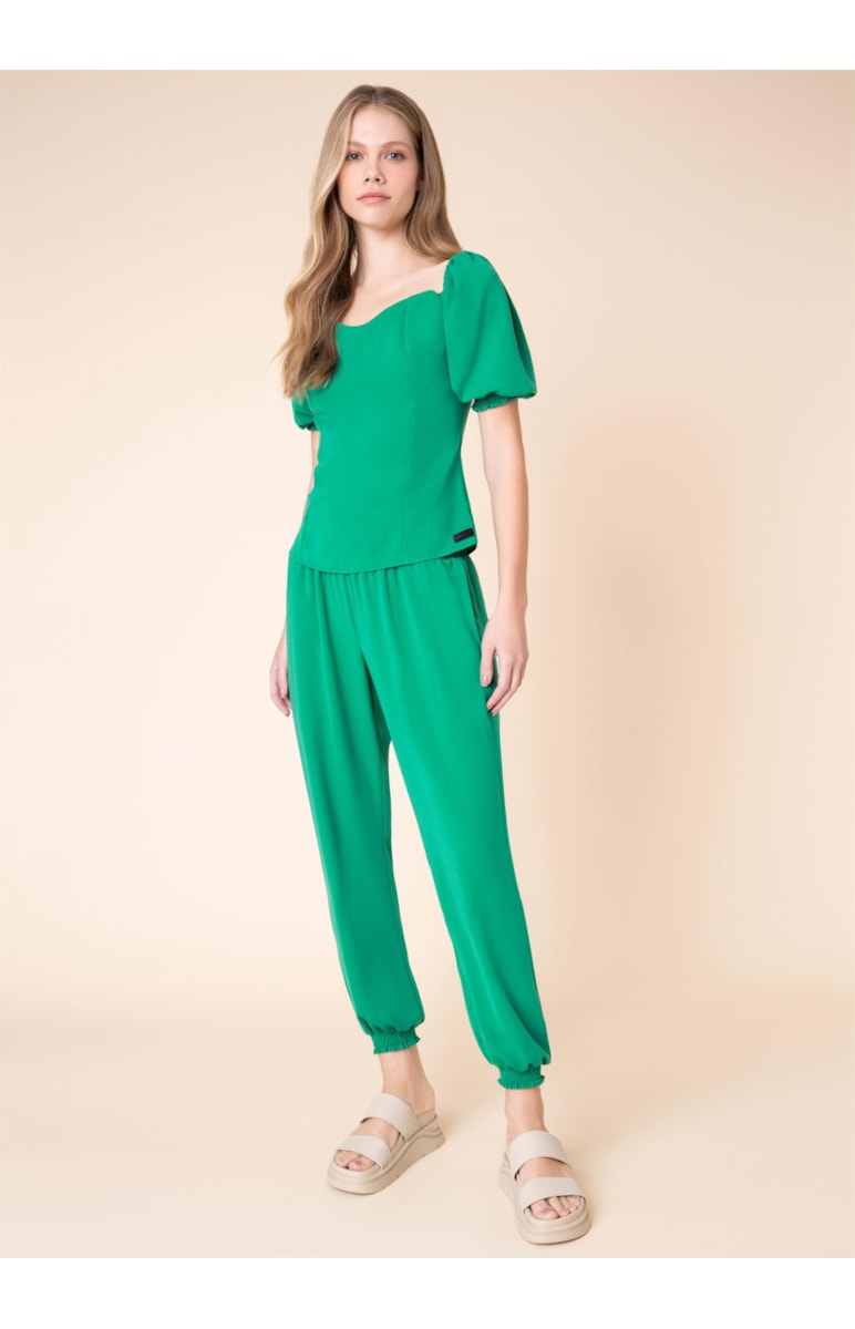 Blusa Lastex Verde Bandeira