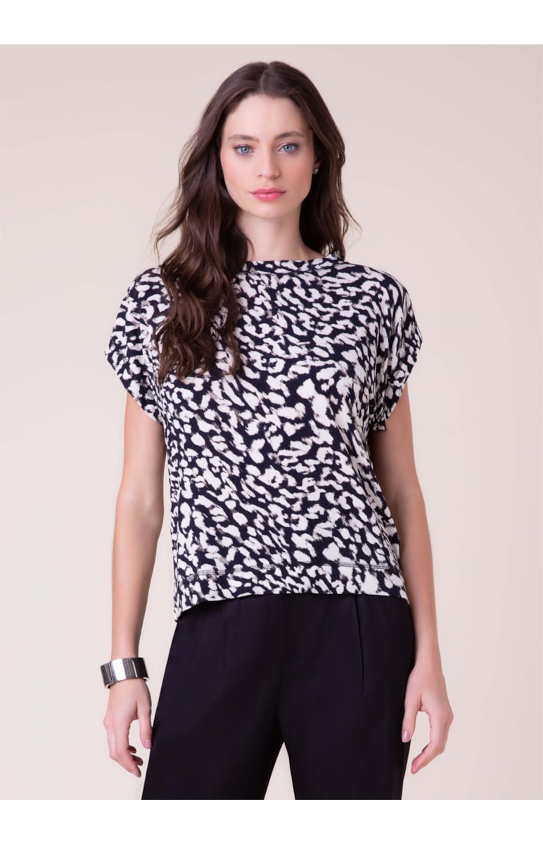 Blusa Leopardo Sleeveless Preto