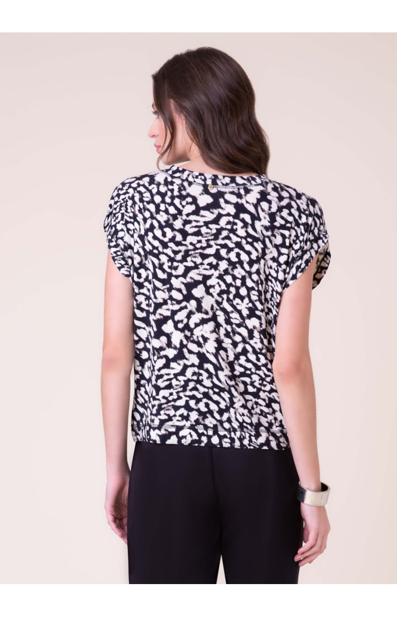 Blusa Leopardo Sleeveless Preto