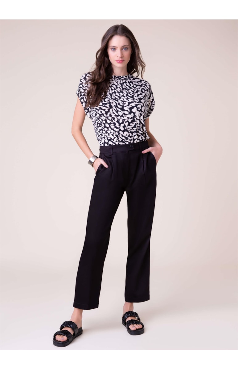 Blusa Leopardo Sleeveless Preto