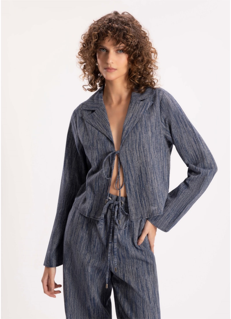 Blusa Linen Blue Rolote Marinho