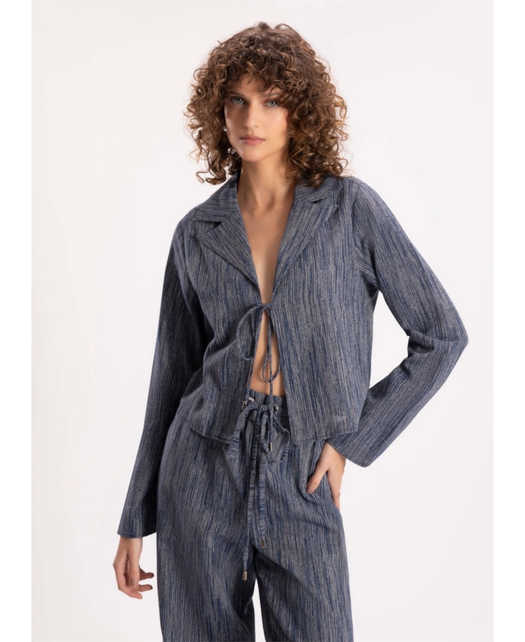 Blusa Linen Blue Rolote Marinho