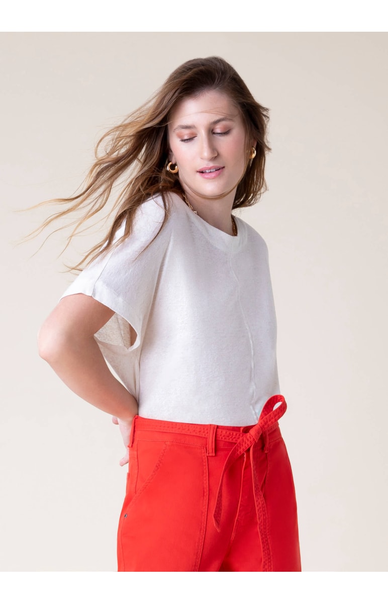 Blusa Linho Amarração Areia