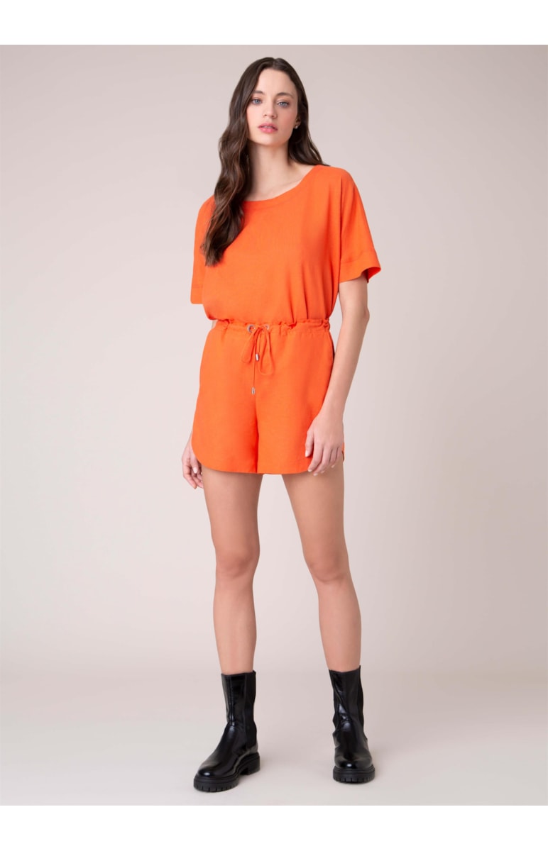 Blusa Linho Careca Laranja