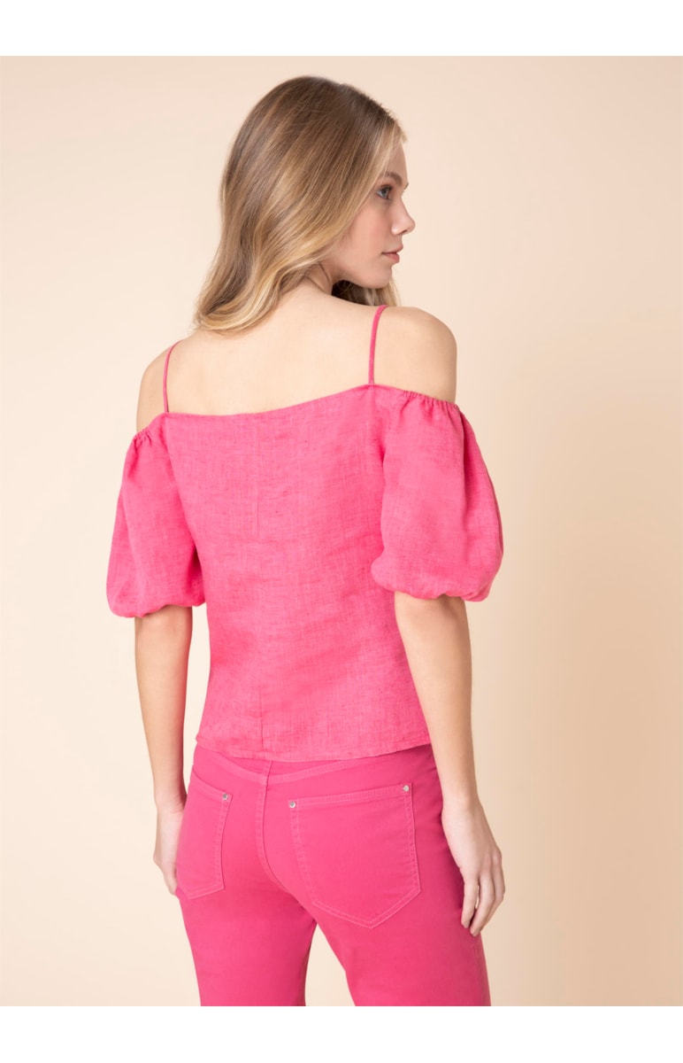 Blusa Linho Ombro a Ombro Fucsia