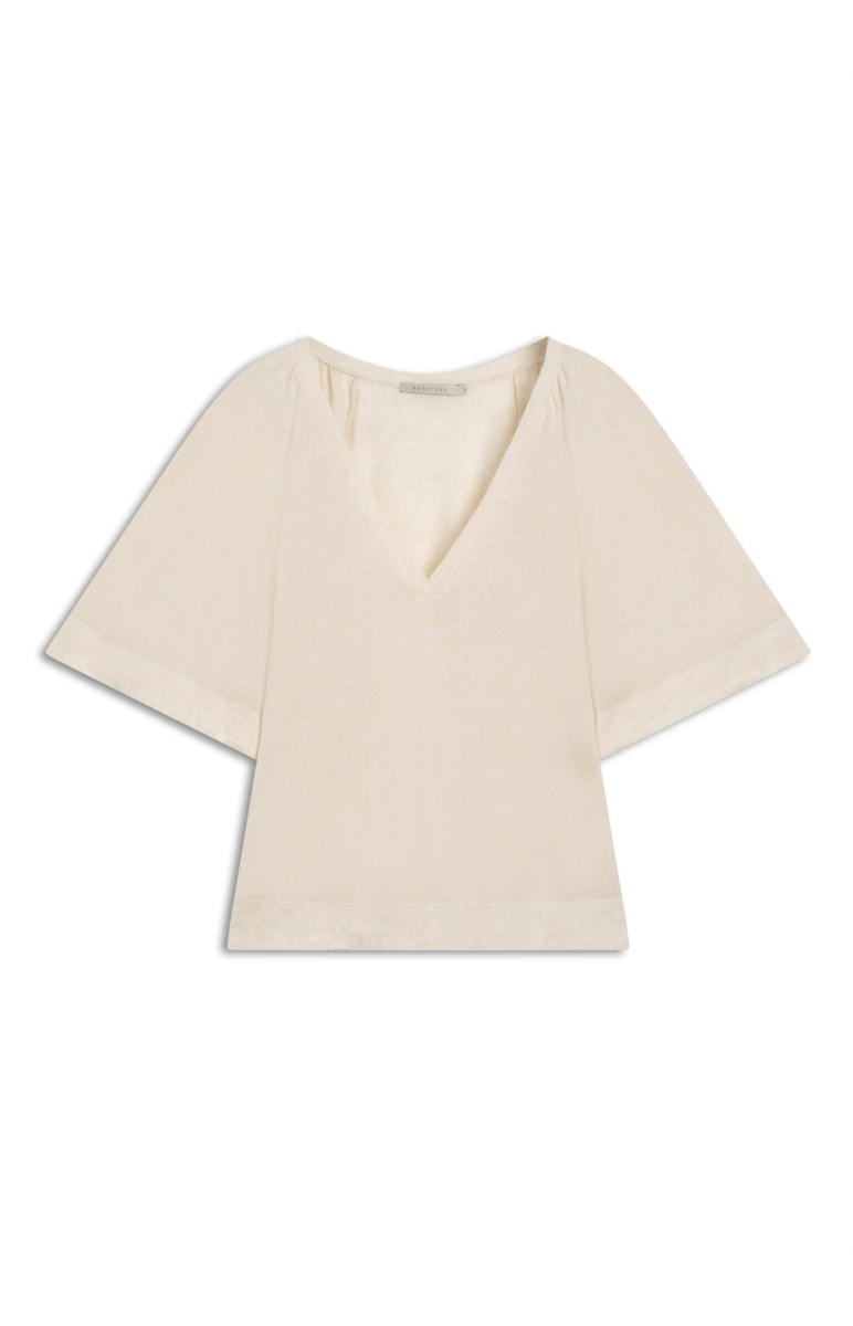 Blusa Linho Raglan Areia