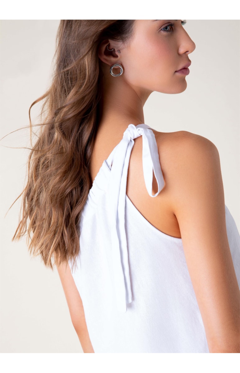 Blusa Linho Um Ombro Só Branco