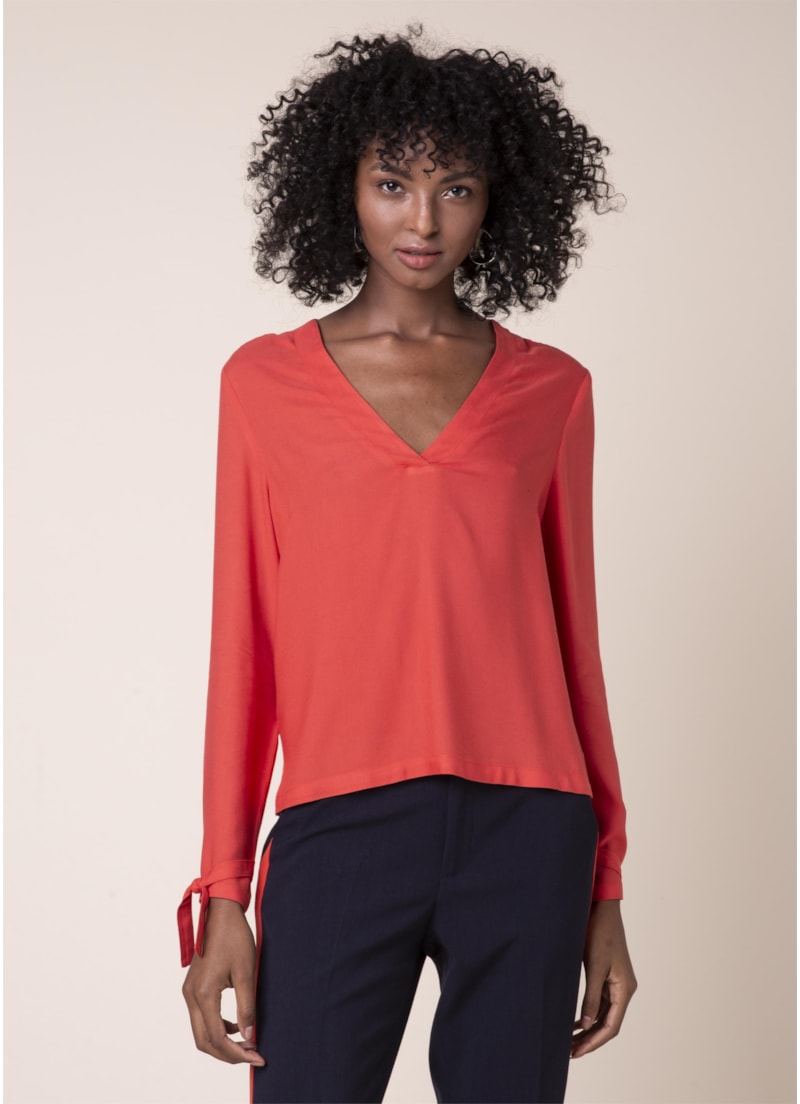 Blusa Lisa Amarração Vermelho Vivo