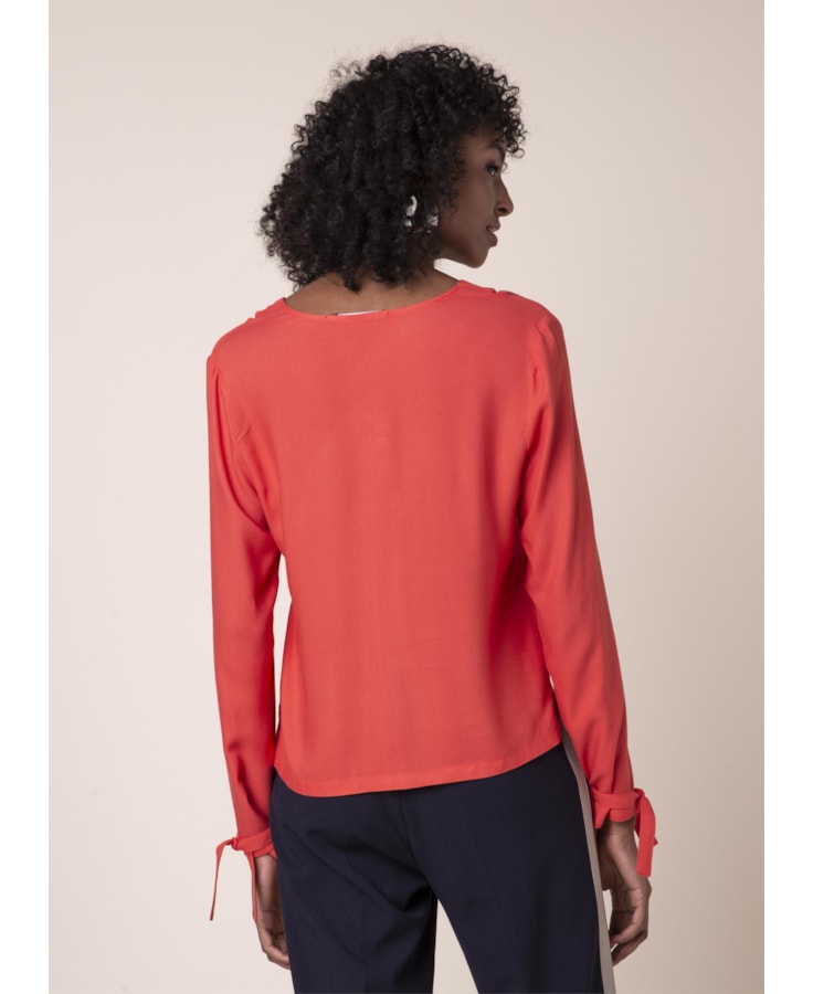 Blusa Lisa Amarração Vermelho Vivo