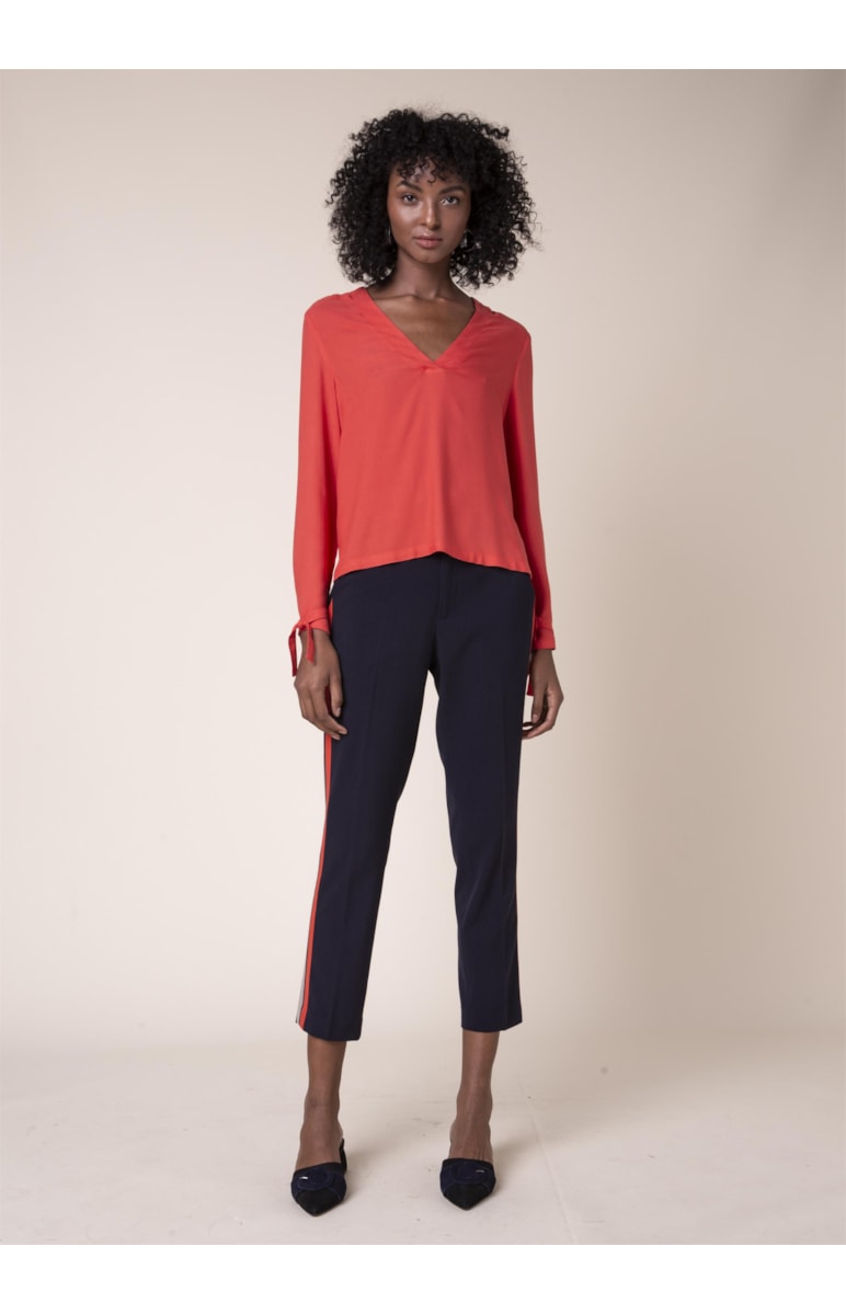 Blusa Lisa Amarração Vermelho Vivo
