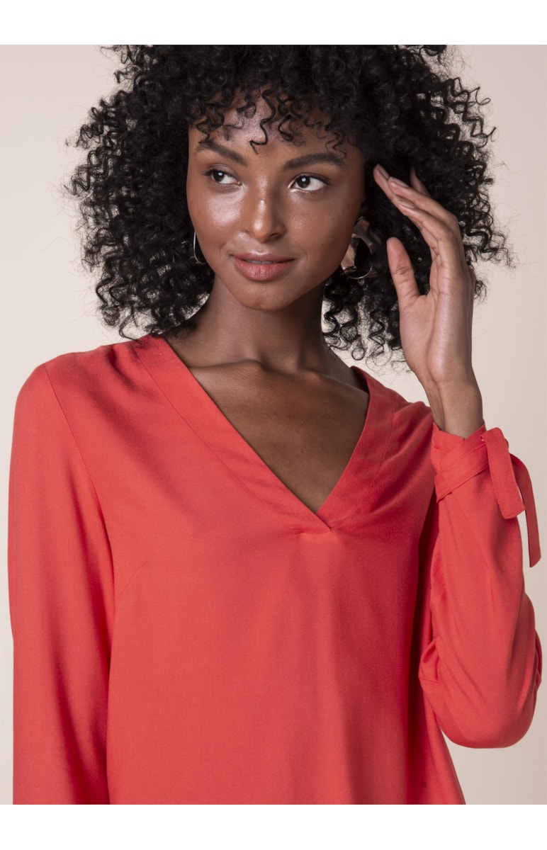 Blusa Lisa Amarração Vermelho Vivo