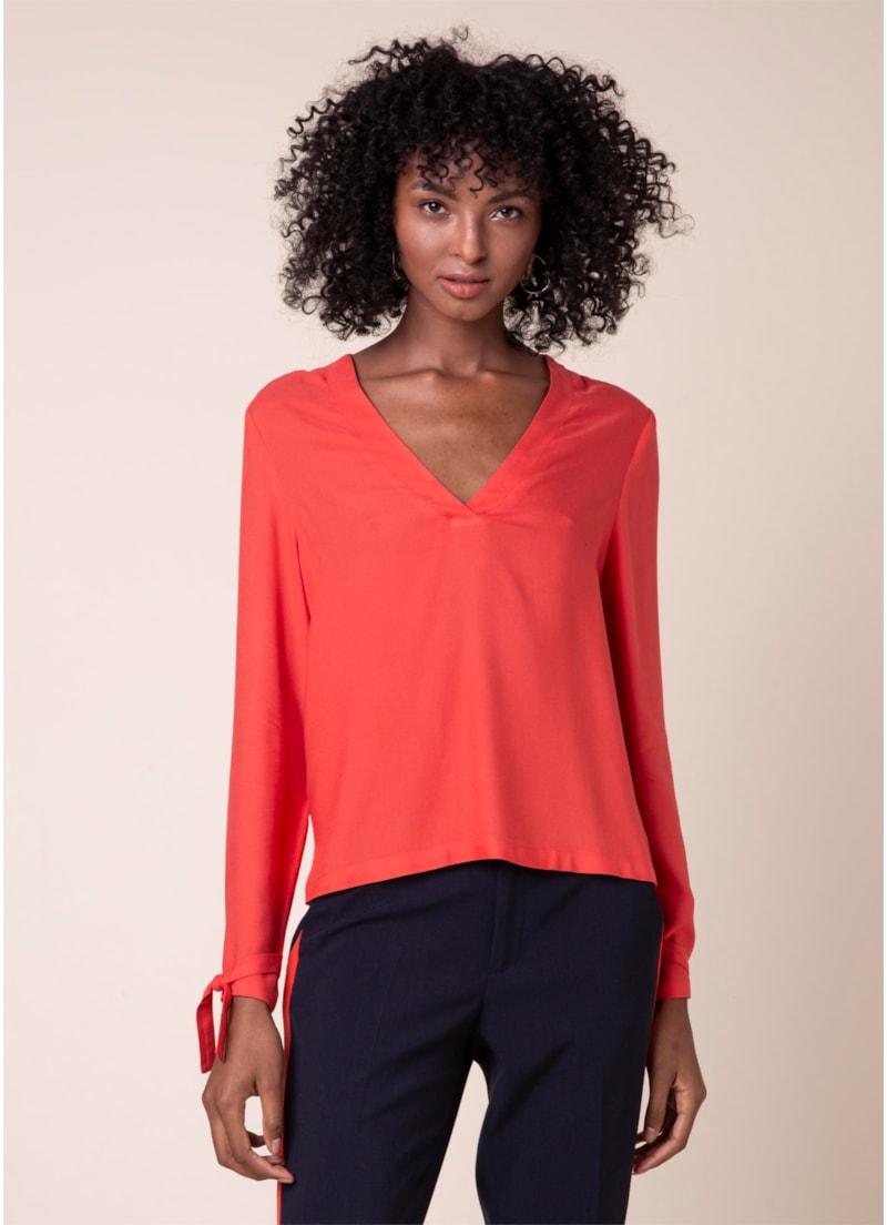 Blusa Lisa Amarração Vermelho Vivo