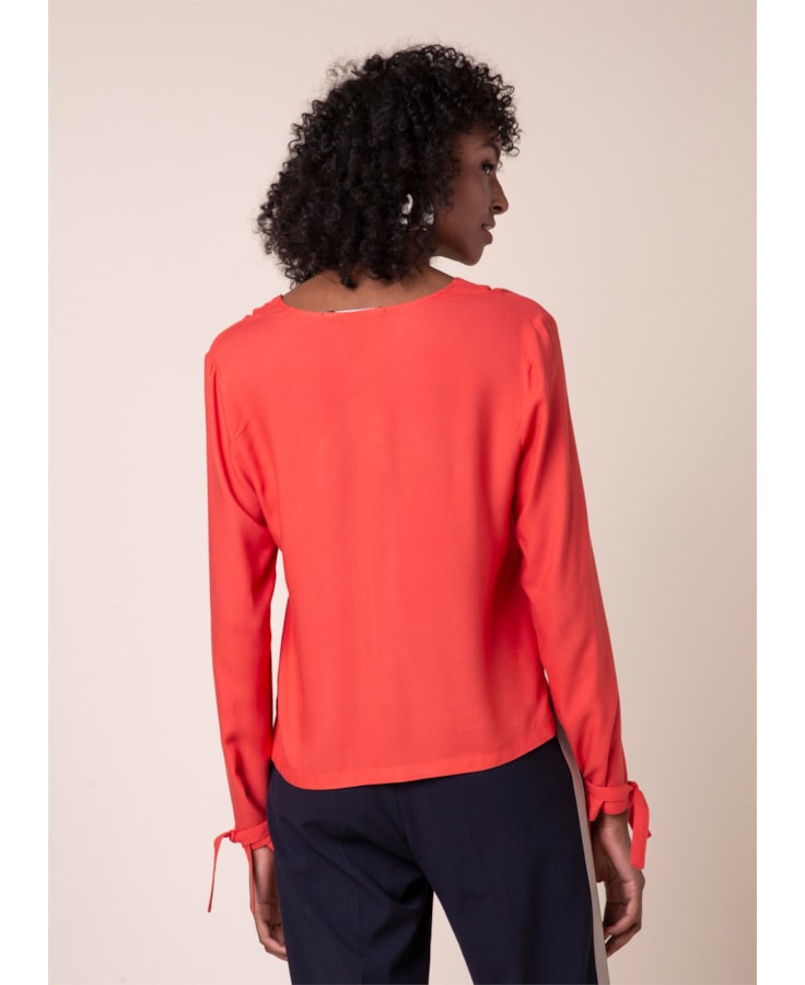 Blusa Lisa Amarração Vermelho Vivo