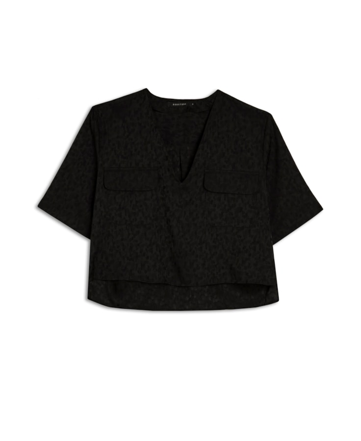 Blusa Lisa Bolsos Preto