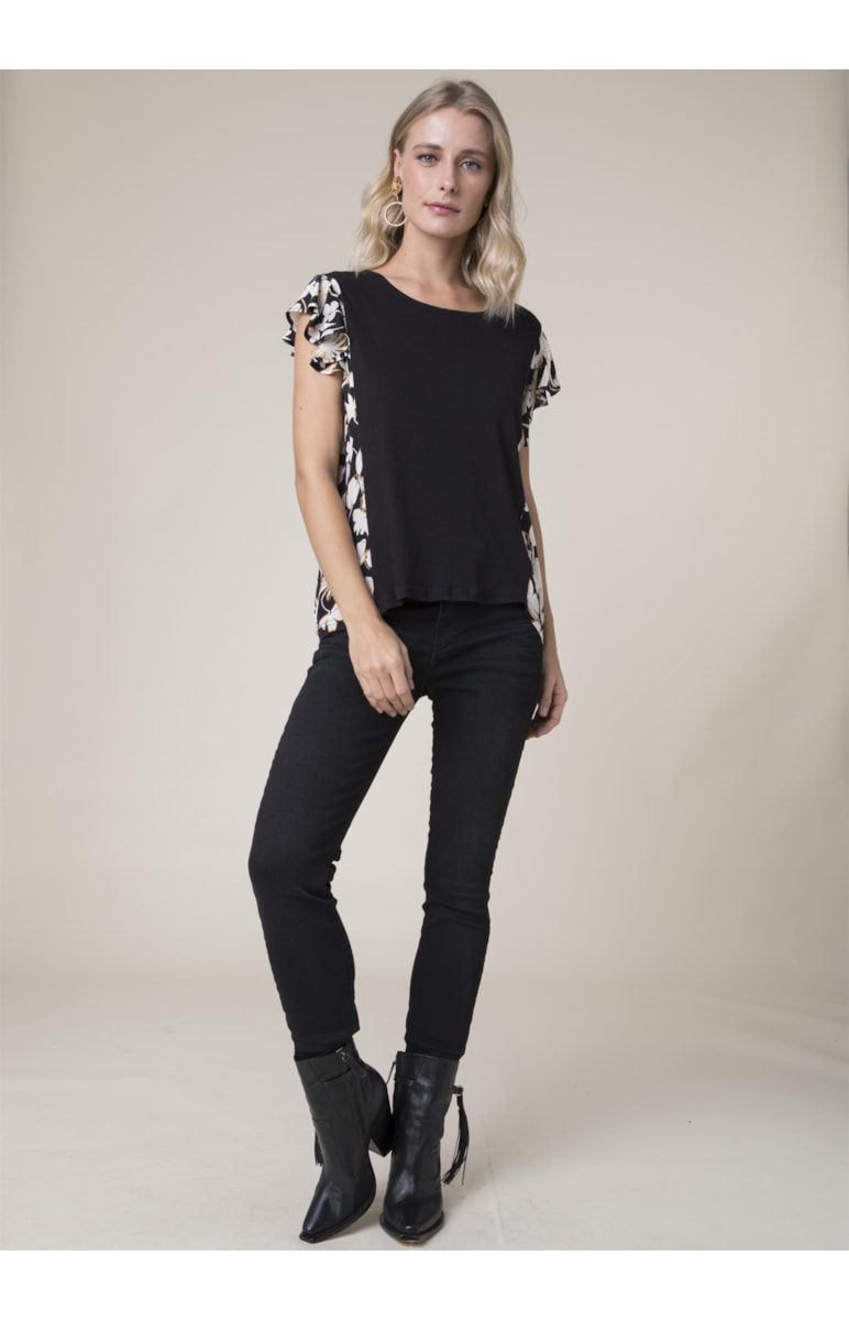 Blusa Listra Lateral Preto