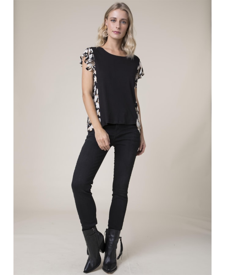 Blusa Listra Lateral Preto