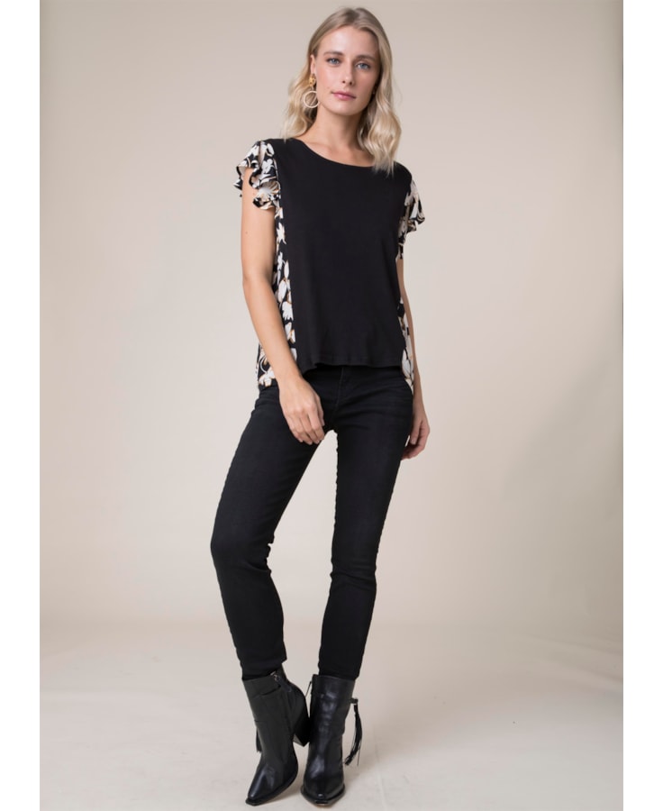 Blusa Listra Lateral Preto