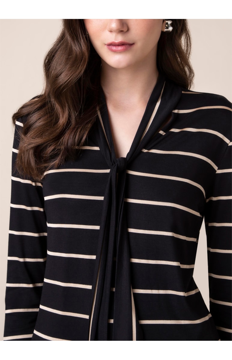 Blusa Listrada Lurex Preto