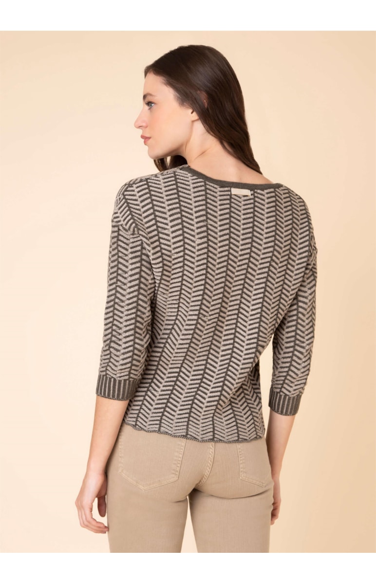 Blusa Listras Diagonal Areia
