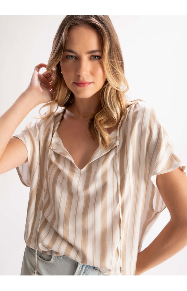 Blusa Lux Stripes Areia