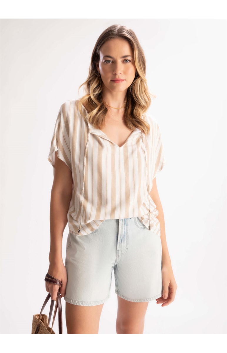 Blusa Lux Stripes Areia