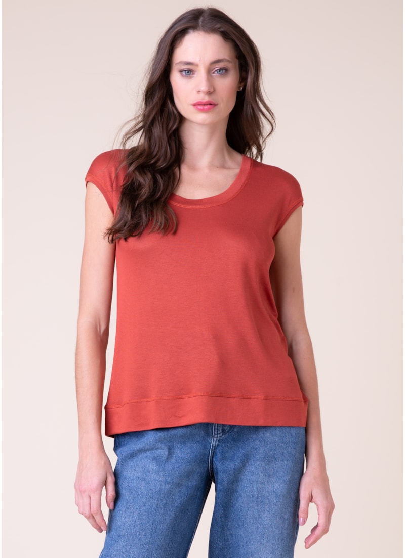 Blusa Malha Tricot Sleeveles Telha