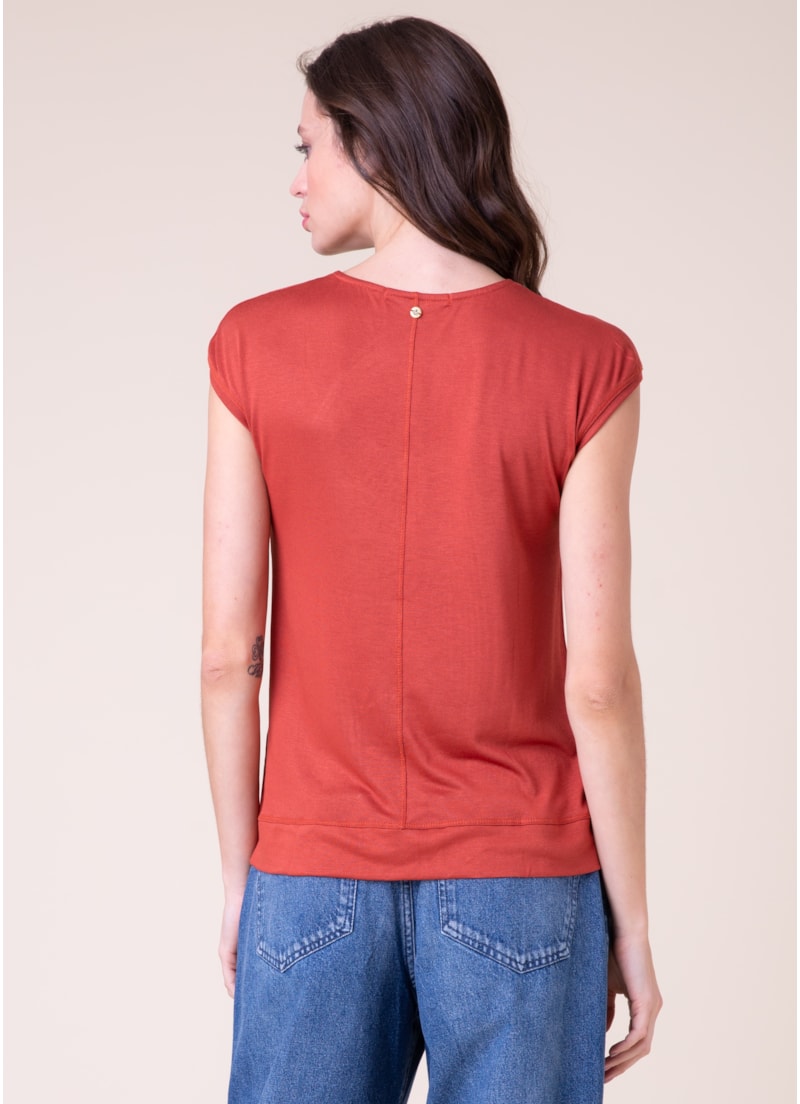 Blusa Malha Tricot Sleeveles Telha