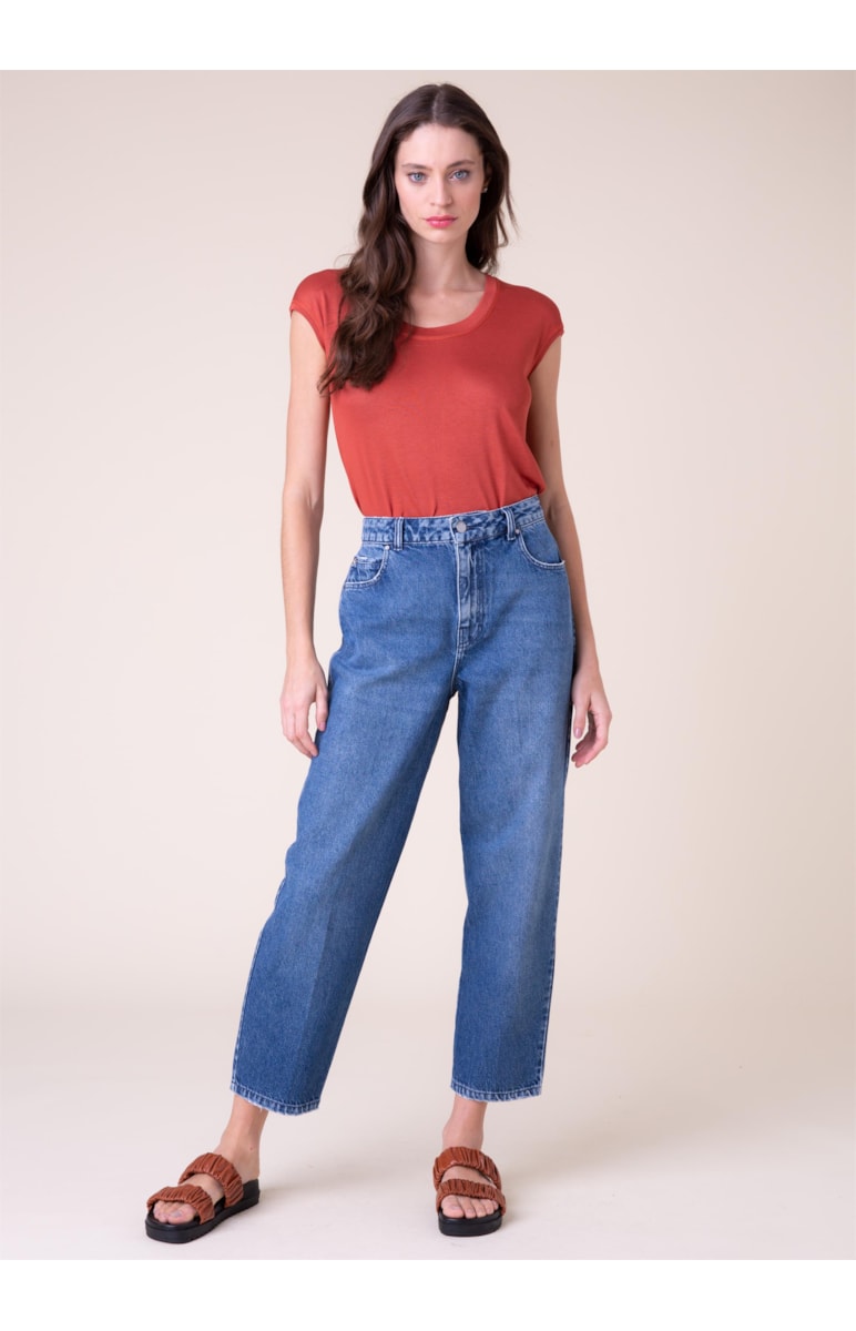 Blusa Malha Tricot Sleeveles Telha