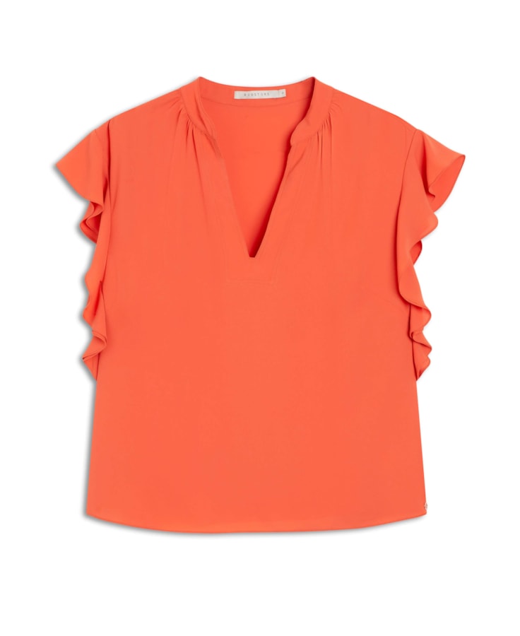 Blusa Manga Babados Laranja