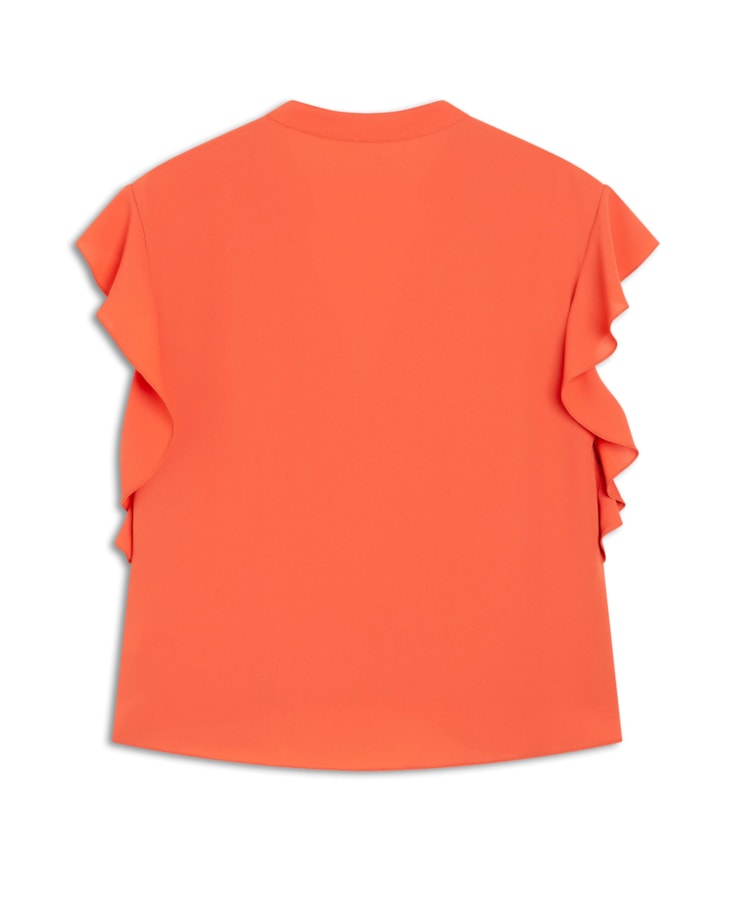 Blusa Manga Babados Laranja